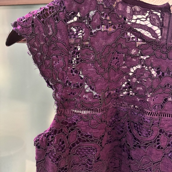 RALPH LAUREN Lace Overlay Sheath Dress - Purple Size 4 - Picture 9 of 12